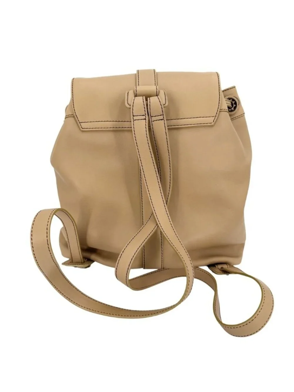 Chanel Backpack CC Logo Leather Brown Black